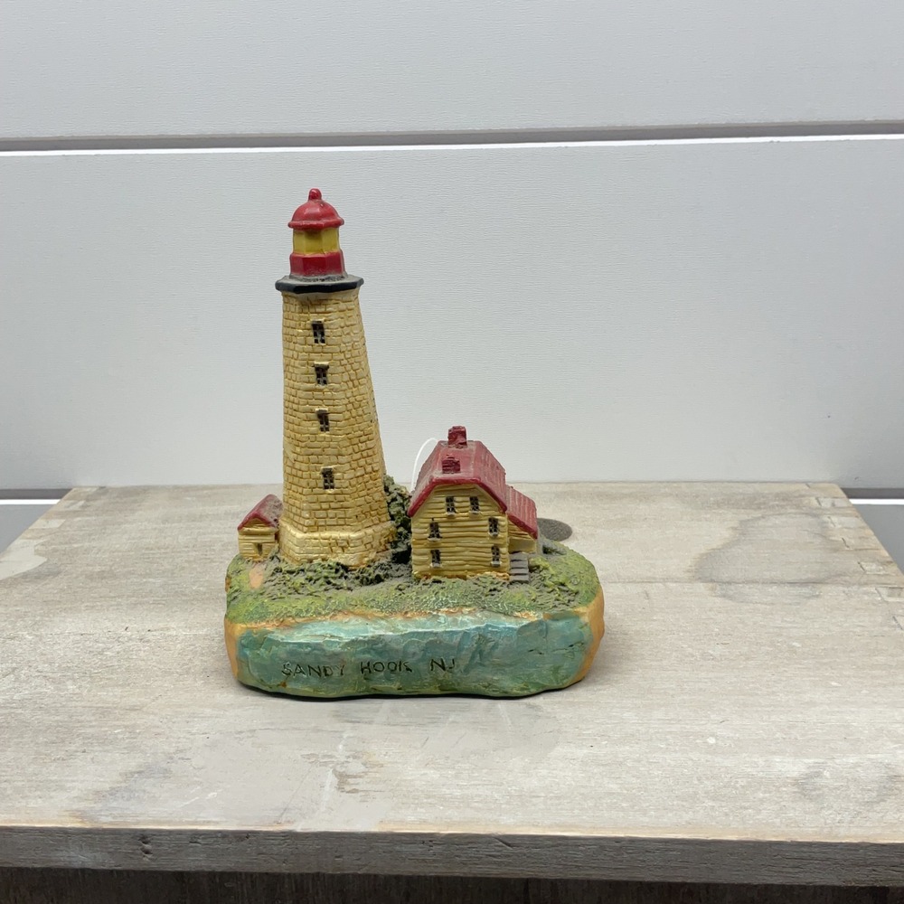 Sandy Hook NJ Lighthouse Figurine New Jersey Nautical Resin Souvenir Replica